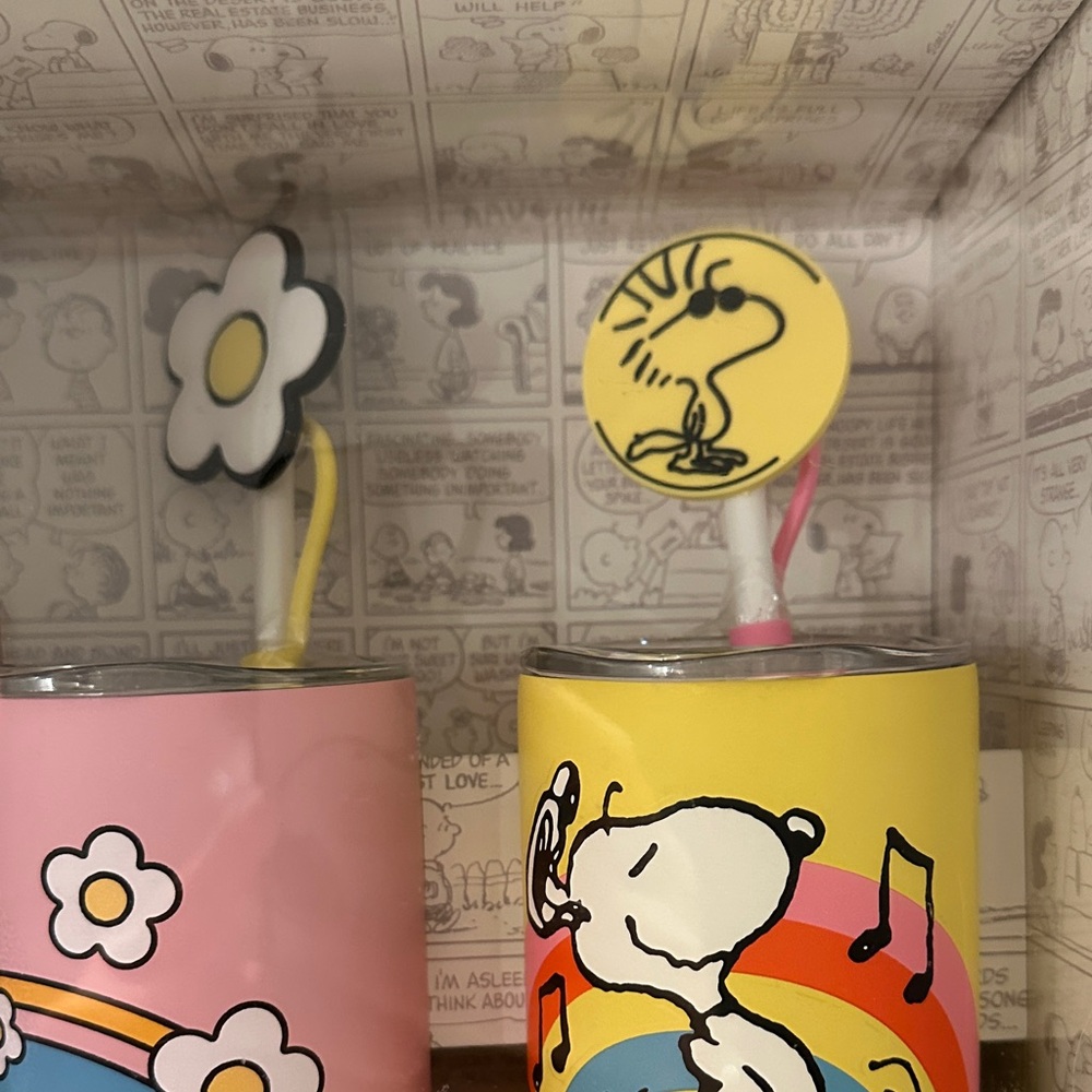 🩷💛Peanuts Snoopy Rainbow Tumbler Duo with Silicone Lids💛🩷 - Picture 2 of 7